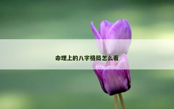 命理上的八字格局怎么看