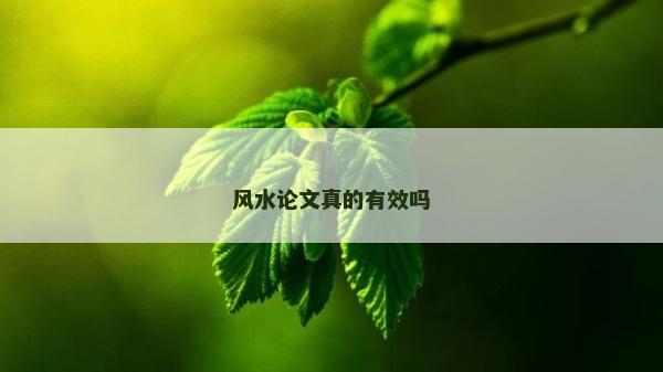 风水论文真的有效吗