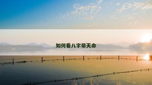 如何看八字带天命