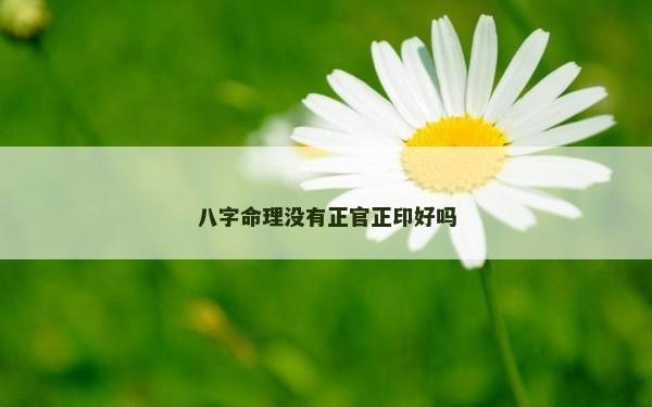 八字命理没有正官正印好吗