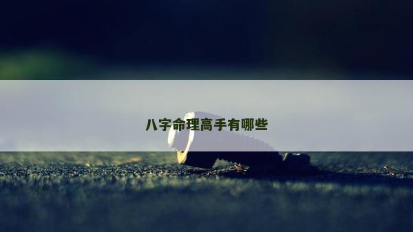 八字命理高手有哪些
