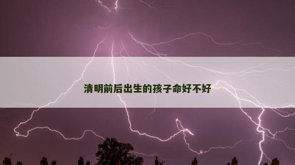 清明前后出生的孩子命好不好