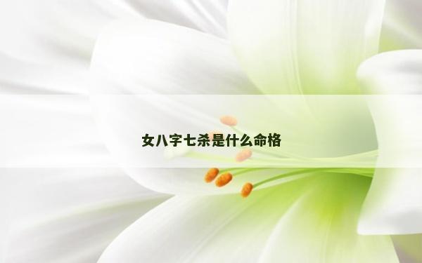 女八字七杀是什么命格