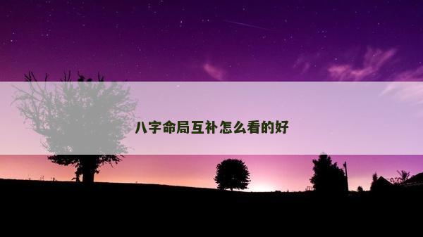 八字命局互补怎么看的好