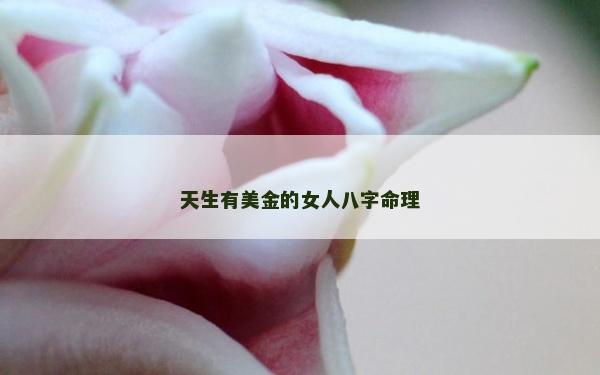 天生有美金的女人八字命理