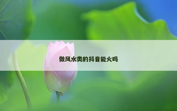 做风水类的抖音能火吗
