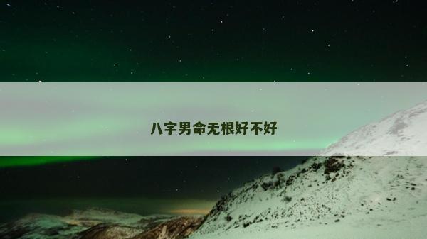 八字男命无根好不好