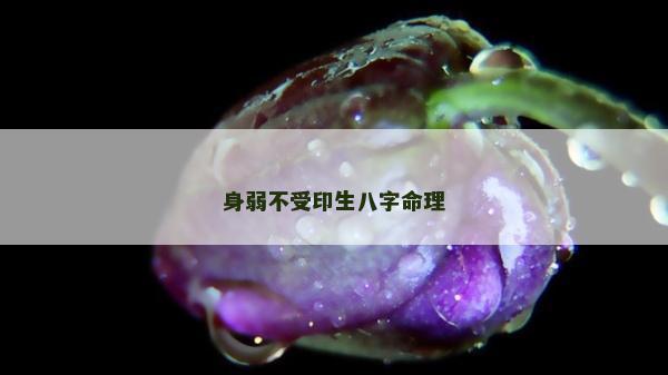 身弱不受印生八字命理