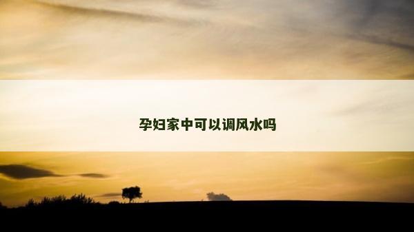 孕妇家中可以调风水吗