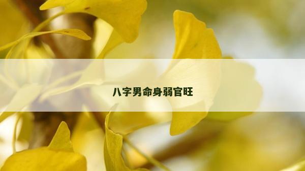 八字男命身弱官旺