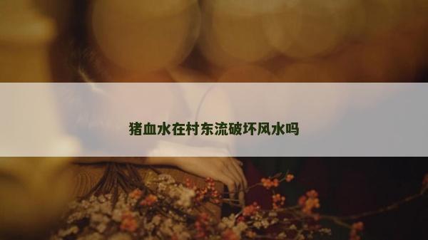 猪血水在村东流破坏风水吗