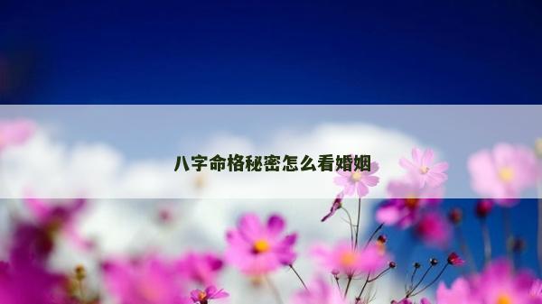 八字命格秘密怎么看婚姻
