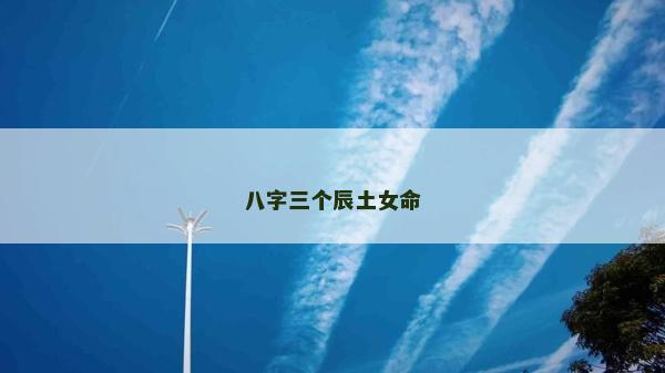 八字三个辰土女命