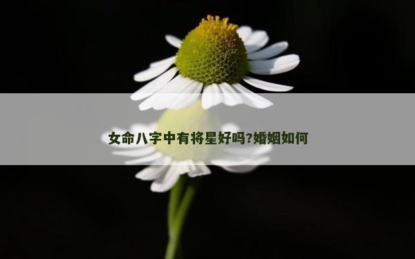 女命八字中有将星好吗?婚姻如何