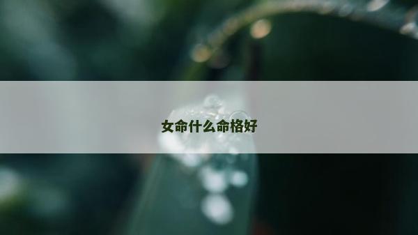 女命什么命格好