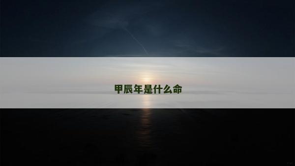 甲辰年是什么命