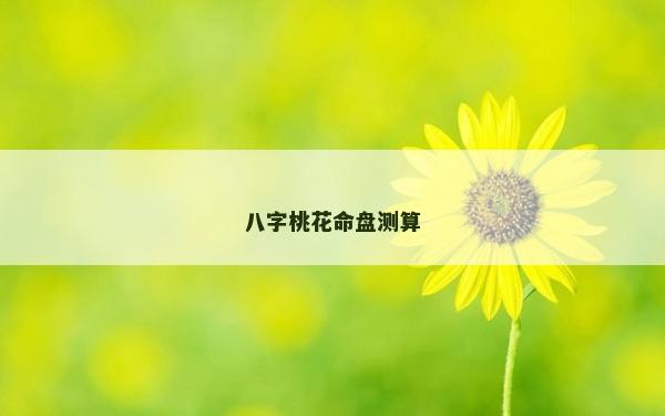 八字桃花命盘测算