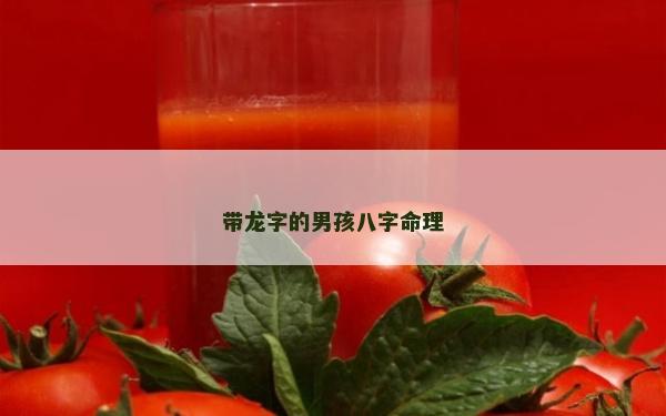 带龙字的男孩八字命理