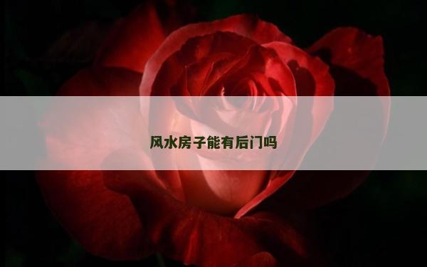 风水房子能有后门吗