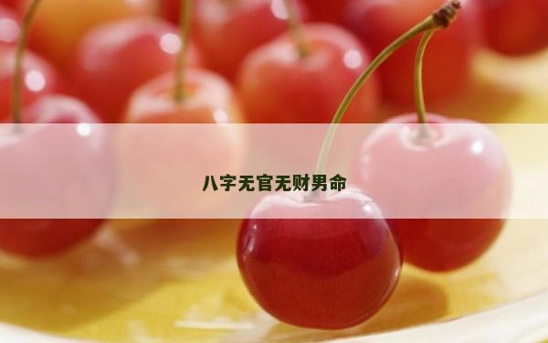 八字无官无财男命