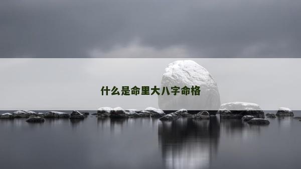 什么是命里大八字命格