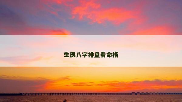 生辰八字排盘看命格