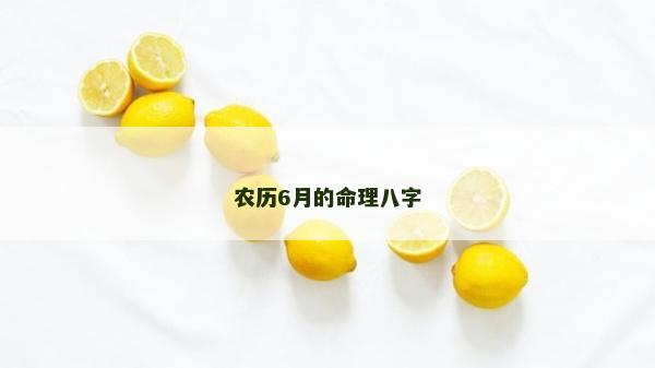 农历6月的命理八字