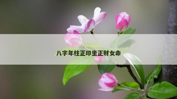 八字年柱正印坐正财女命