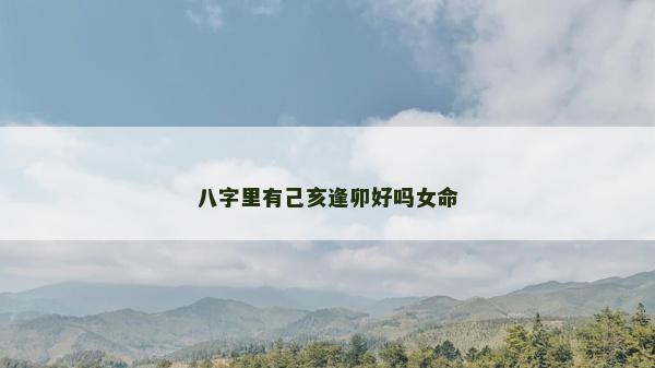 八字里有己亥逢卯好吗女命