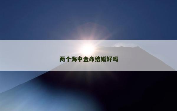 两个海中金命结婚好吗