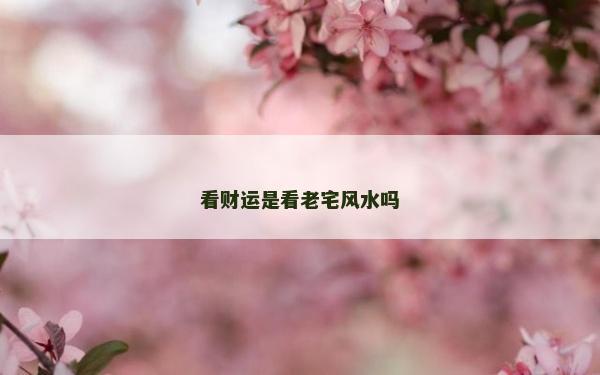 看财运是看老宅风水吗