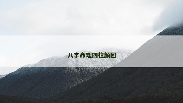 八字命理四柱颜回