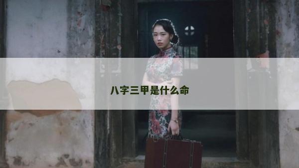 八字三甲是什么命