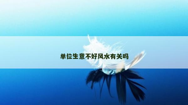 单位生意不好风水有关吗