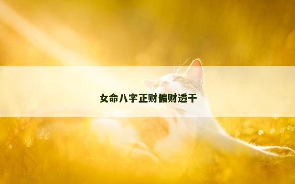 女命八字正财偏财透干