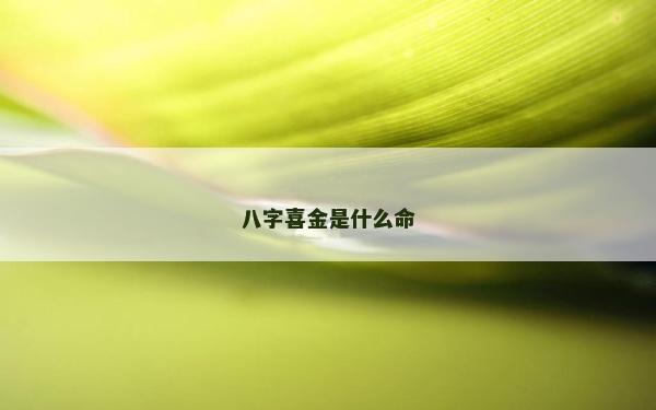 八字喜金是什么命