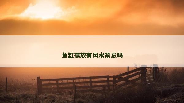 鱼缸摆放有风水禁忌吗