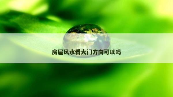 房屋风水看大门方向可以吗