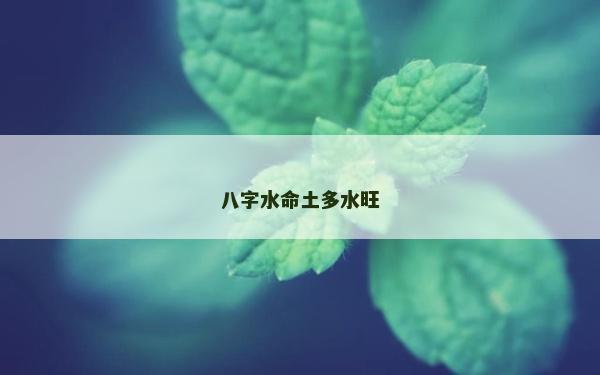 八字水命土多水旺