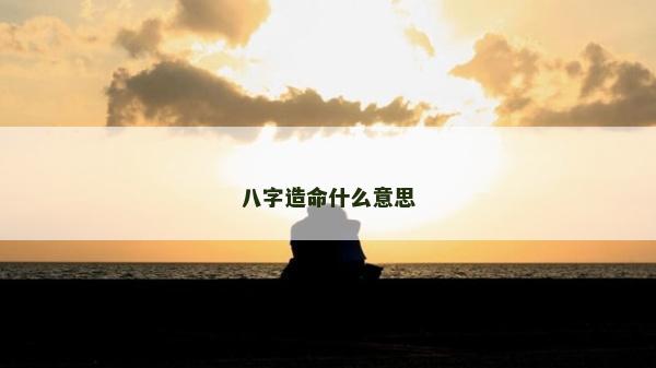 八字造命什么意思