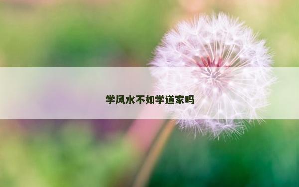 学风水不如学道家吗