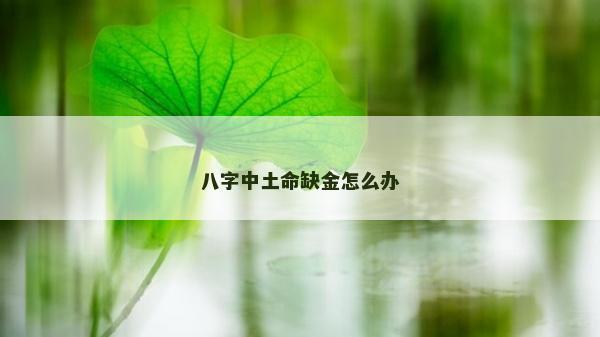 八字中土命缺金怎么办