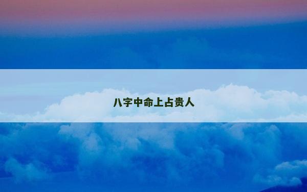 八字中命上占贵人