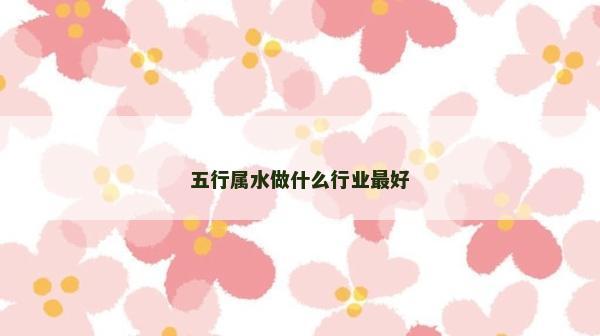 五行属水做什么行业最好