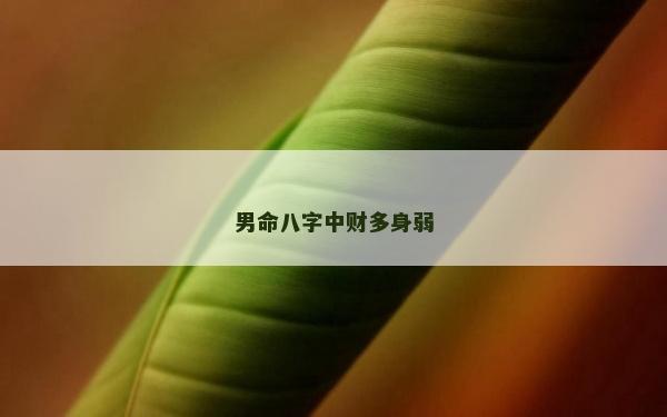 男命八字中财多身弱