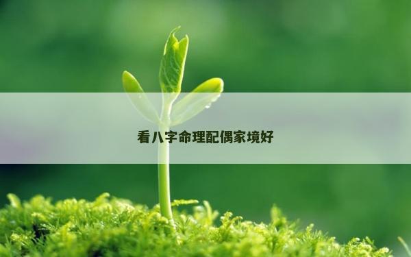 看八字命理配偶家境好