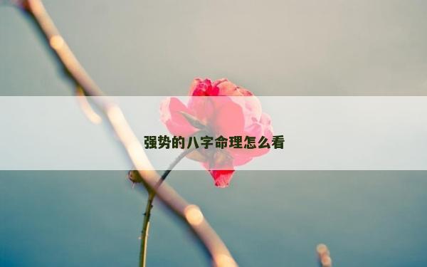 强势的八字命理怎么看