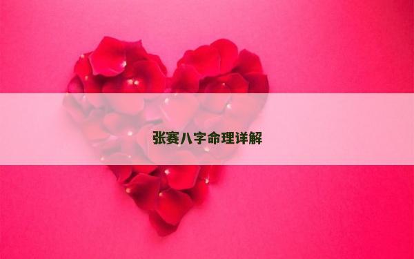 张赛八字命理详解