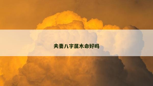 夫妻八字属木命好吗
