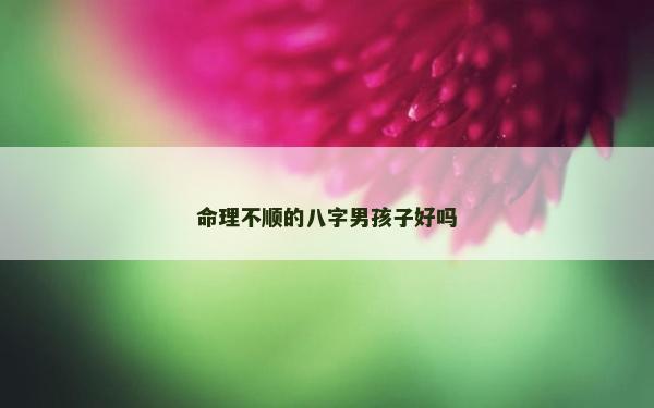 命理不顺的八字男孩子好吗